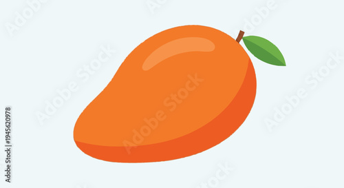 Mango Fruit with Green Leaf Illustration.
