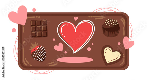 Chocolate Hearts and Sweets Assortment
