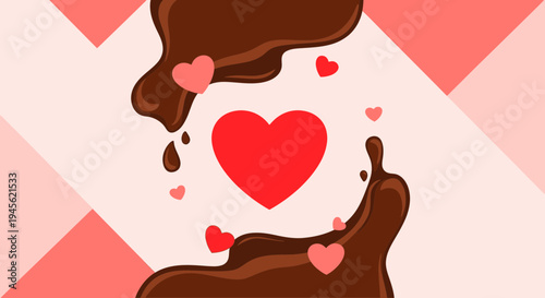 Chocolate Hearts Splash - Sweet Valentine's Day Love Concept