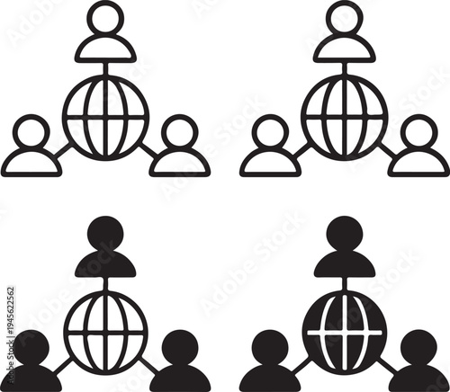 Isolated Global Social Network Icon Design, Global Social Network icon, Global Social Network vector, worldwide online communication concept, digital network community
