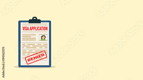 Visa application form denied. Denied Application visa . Document for travel. Travel denied. Immigration visa denied	