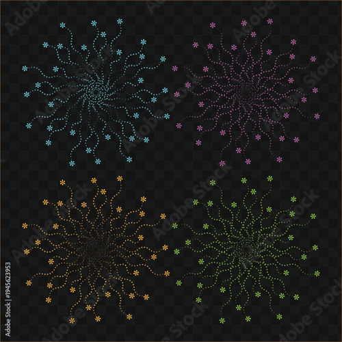A colorful neural network with four distinct clusters