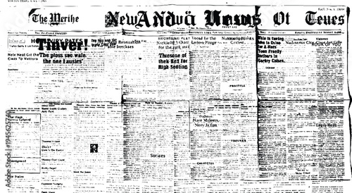 New newspaper seamless pattern. Vintage grunge news paper wall texture horizontal background. Vector illustration. 