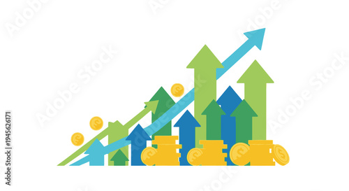 Increasing Business Growth Success Concept.