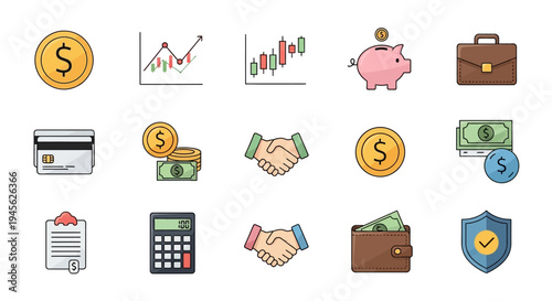 Business finance and money icons.
