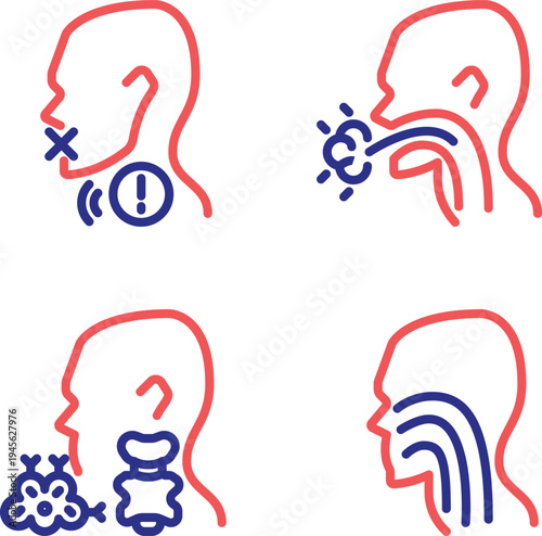 Illustrations depicting different communication and sensory challenges faced by individuals