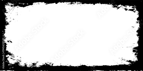Black grunge texture border frame over white