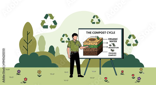 Compost Cycle Diagram Presentation: Sustainability Education