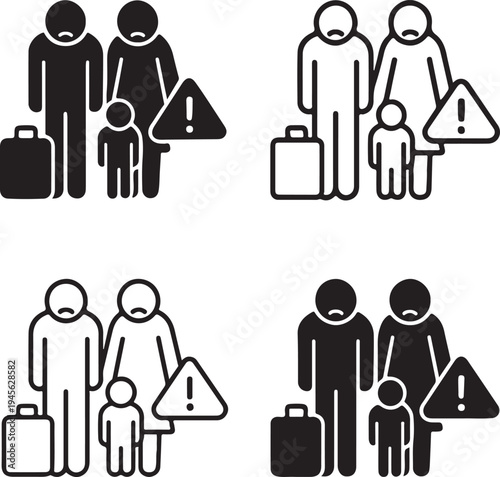 Isolated Refugee Crisis Awareness Icon Design, Refugee Crisis Awareness icon, Refugee Crisis Awareness vector, humanitarian support campaign concept, global aid awareness