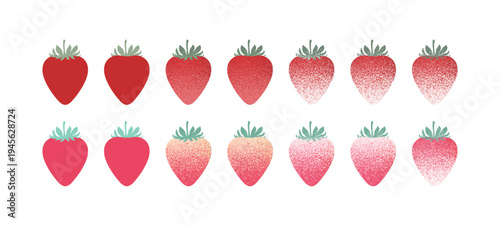 シンプルでレトロな苺のイラスト