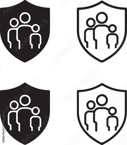 Isolated Refugee Protection Shield Icon Design, Refugee Protection Shield icon, Refugee Protection Shield vector, humanitarian safety awareness concept, refugee support campaign