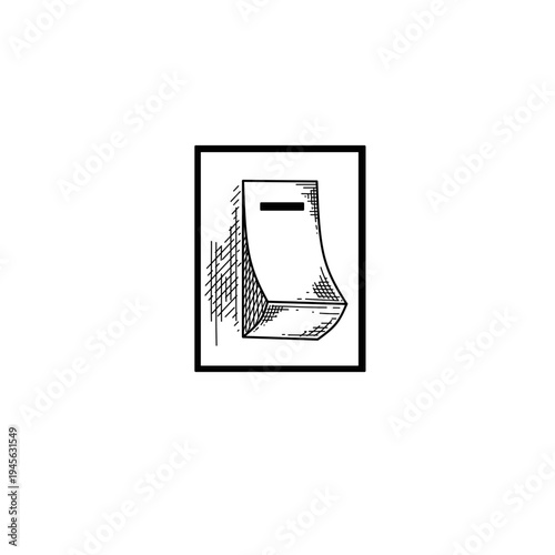 hand drawn minimalist light switch line art vector illustration