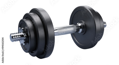 Adjustable Weight Dumbbell with Black Plates