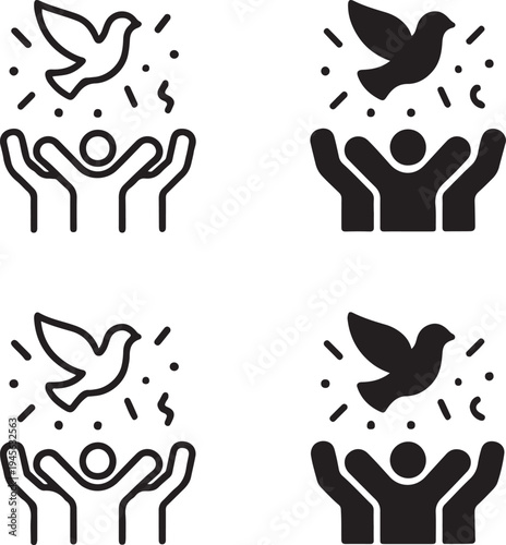 Isolated Freedom Unity Celebration Icon Design, Freedom Unity Celebration icon, Freedom Unity Celebration vector, equality liberation awareness concept, cultural unity celebration