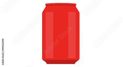 Red Aluminum Soda Can Front View.