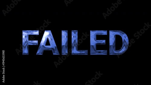 text failed blue effect animation