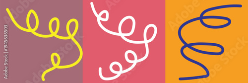 Abstract colorful swirling patterns on divided background