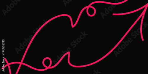Neon pink signature on black background
