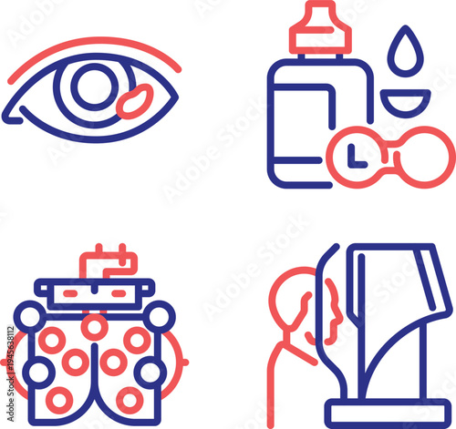 Essential items for eye care and vision correction illustrated with icons