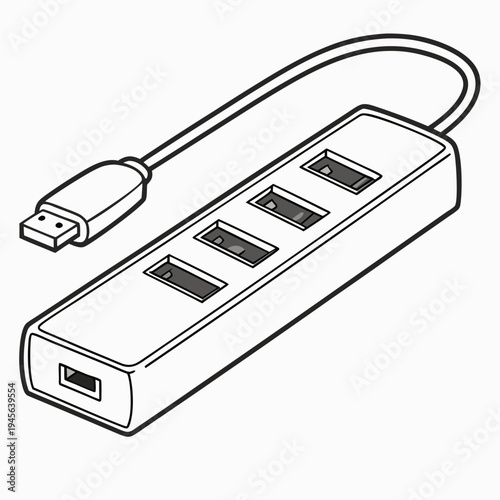 Usb hub with four ports and cable usb hub usb cable computer technology