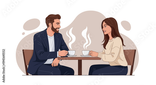 Couple Enjoying Coffee Date at Cafe