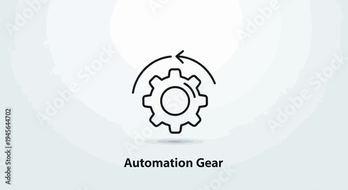 Automation Gear Icon with Rotation Symbol.