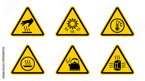 Collection of Warning Signs for Safety and Caution 4. Vector Icons Set