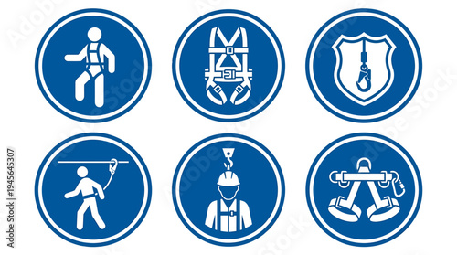 Safety Equipment and Personal Protective Gear Icons Collection. Vector Icons Set