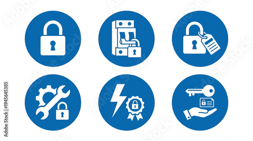 Security and Lock Icons Set for Digital Protection 1. Vector Icons Set