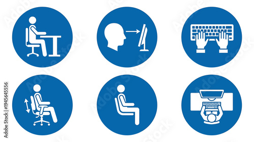 Accessible Technology and Assistive Devices for People with Disabilities. Vector Icons Set