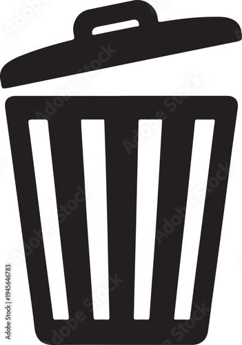 Trash Can Icon – Waste Bin Silhouette Vector