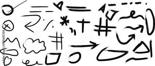 Hand drawn symbols and signs collection