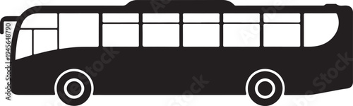 City Bus Icon – Public Transportation Silhouette,Passenger Bus Vehicle Symbol – Transport Vector