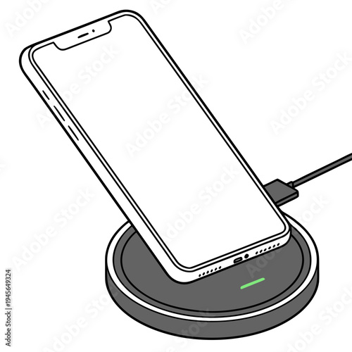 Wireless charger with a smartphone on it