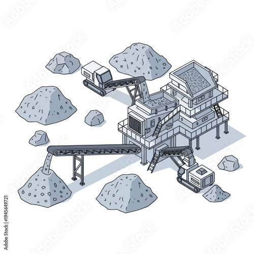 Industrial Crushing Plant Facility Equipment.