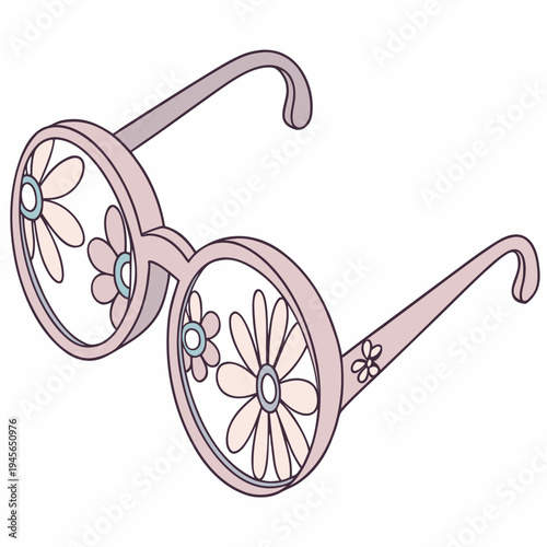 A pair of pink floral glasses