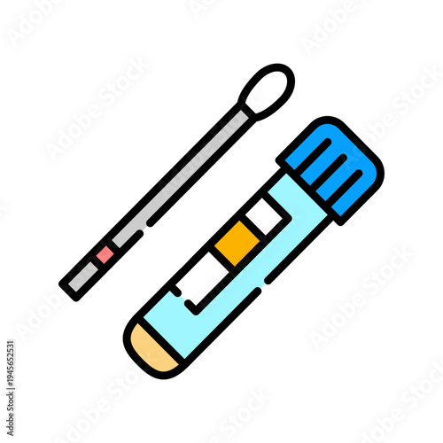 Swab PCR Icon Professional UI Symbol for Molecular Diagnostics