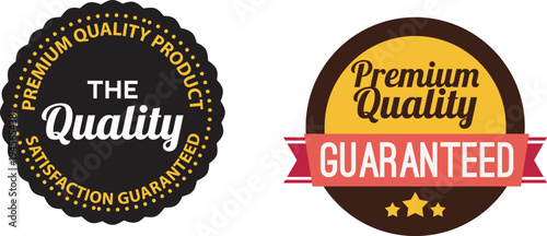 Premium quality and guaranteed product badges showcasing assurance