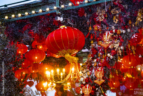 Photography Red Chinese lanterns in winter