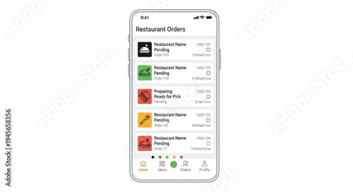 Smartphone displaying a recipe app interface with various food options.