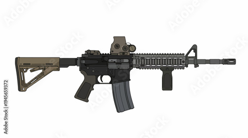 Rifle with scope attached.