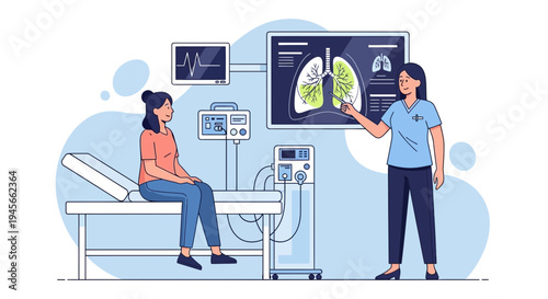 Medical professional explaining health data.