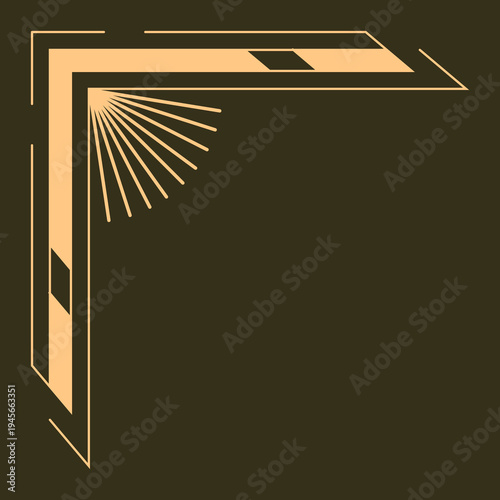 Art Deco decorative corner. Vector.
