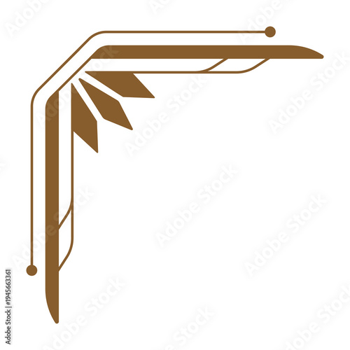 Art Deco decorative corner. Vector.