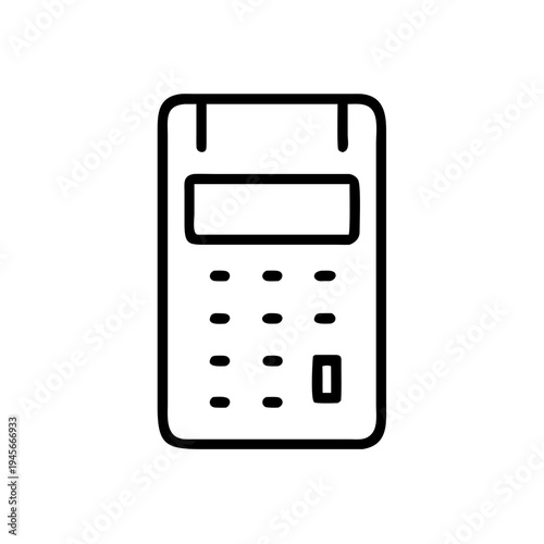 Simple pos terminal vector icon for payment processing and retail transactions outline design for business