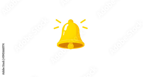 Schilderij op canvas bell, golden, gold, metal, ring, ringing, chime, jingle, sound, alarm, notificat
