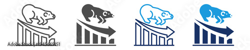 bear market icon set with multi concept