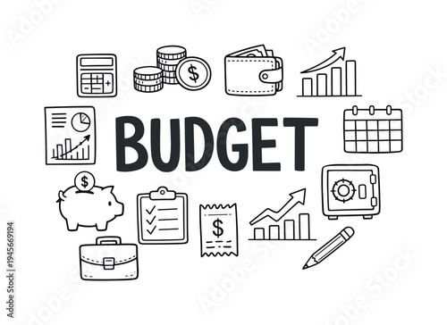 Business budgeting and financial planning concept focused on managing company expenses, forecasting revenue and maintaining financial stability through structured planning and careful
