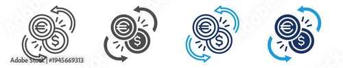 currency icon set with multi concept