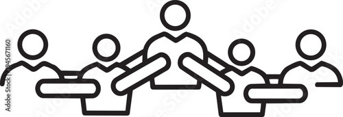 Group of people collaborating and supporting each other in unity